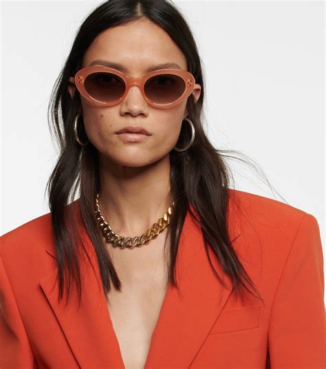 celine eyeweartriomphe 01 oval sunglasses|CELINE EYEWEAR Triomphe oval.